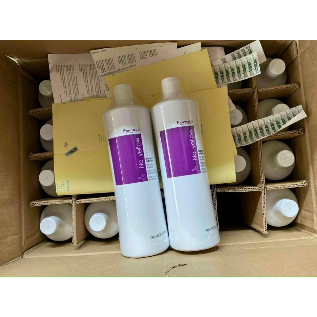 Dầu Gội Tím FANOLA NO YELLOW SHAMPOO Khử Ánh Vàng Tóc Bạch Kim 1000ML