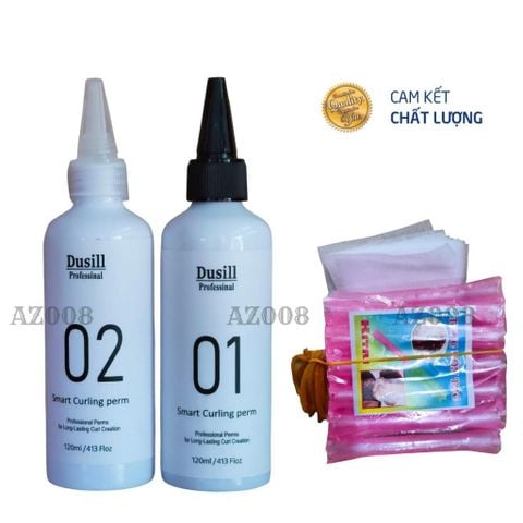 Thuốc Uốn Tóc Dusill Collagen 120ml - Uốn Lạnh Tại Nhà, Tặng Kẹp & Bịt Tai