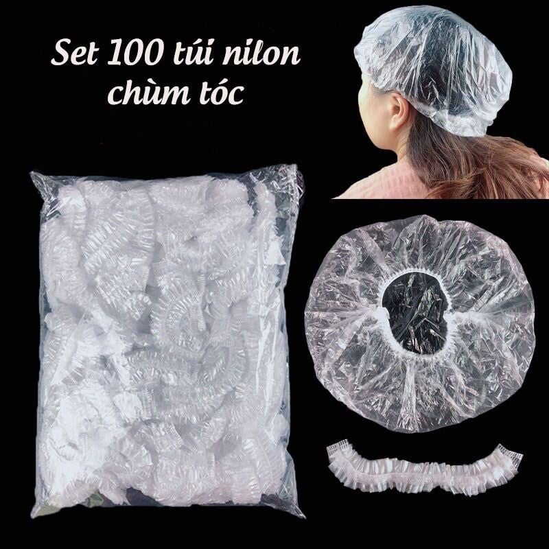 10 Nón Trùm Ủ Tóc Nilon Dùng 1 Lần - Hỗ Trợ Nhuộm và Dưỡng Tóc