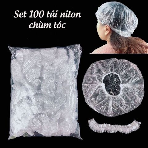 10 Nón Trùm Ủ Tóc Nilon Dùng 1 Lần - Hỗ Trợ Nhuộm và Dưỡng Tóc