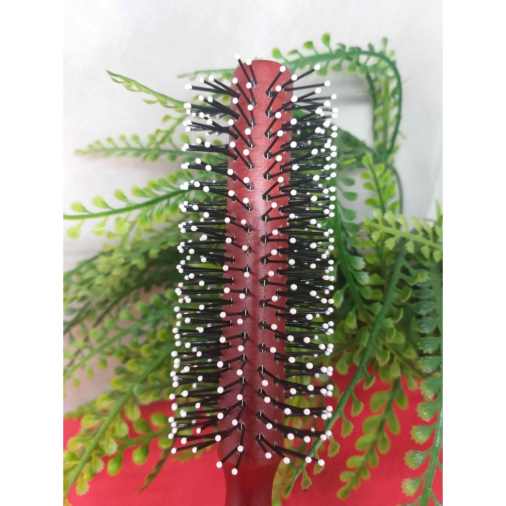 lược tròn tạo phồng tóc bằng gỗ - lược cuộn tóc cầm tay làm phồng chân tóc AZ008