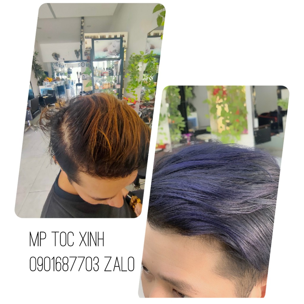 Thuốc Nhuộm Tóc Xanh Dương Đen Không Tẩy - Lên Từ Nền Đen, Nâu