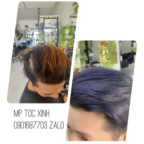 Thuốc Nhuộm Tóc Xanh Dương Đen Không Tẩy - Lên Từ Nền Đen, Nâu