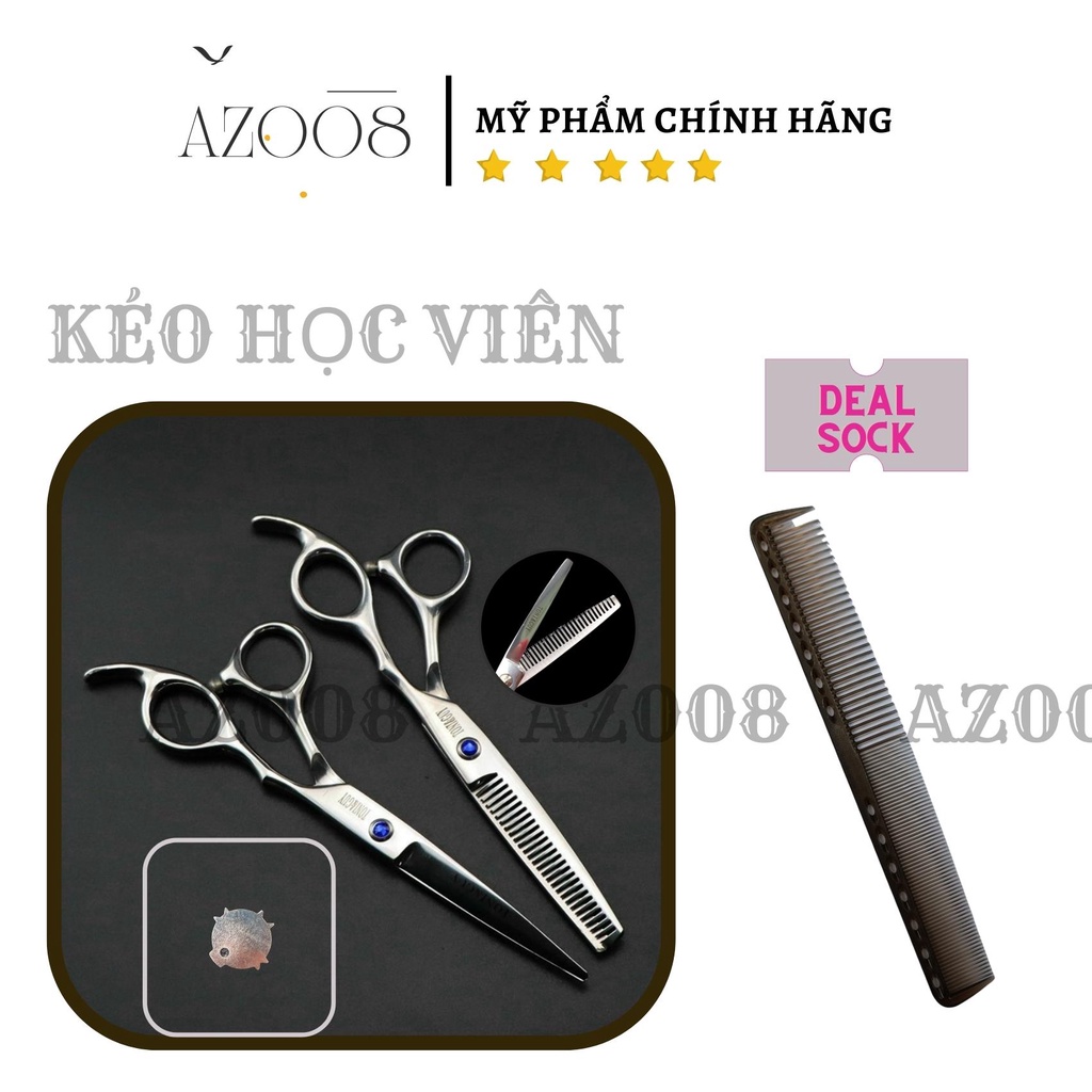 Kéo cắt tóc chuyên nghiệp loại tốt tay xanh AZ008 - 17cm