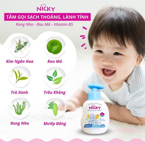Tắm gội trẻ em Nicky lành tính mềm mượt 300ml az008