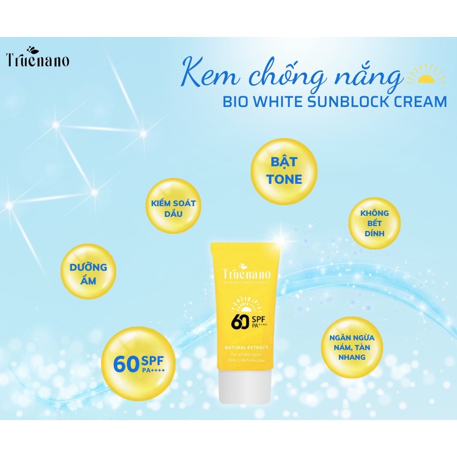 Kem Chống Nắng Trắng Da Đa Sinh Học Truenano SPF 60 PA++ 50ml