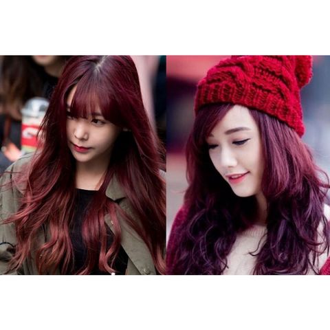 Thuốc Nhuộm Tóc Nâu Đỏ Ánh Tím Không Tẩy AZ008 - Tặng Bao Tay