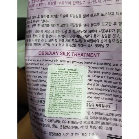 Ủ tóc Collagen Obsidian Silk Treatment 1500ml - Hấp dầu lạnh siêu mượt + Tặng nón ủ