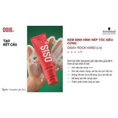 Gel Giữ Nếp Tóc Siêu Cứng Osis+ Rock Hard 150ml - Hàng Nhập Đức