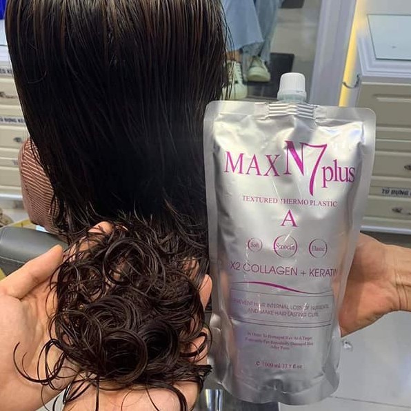 Thuốc Uốn Tóc Xoăn Nóng Max N7 Plus X2 Collagen Keratin 1000ml