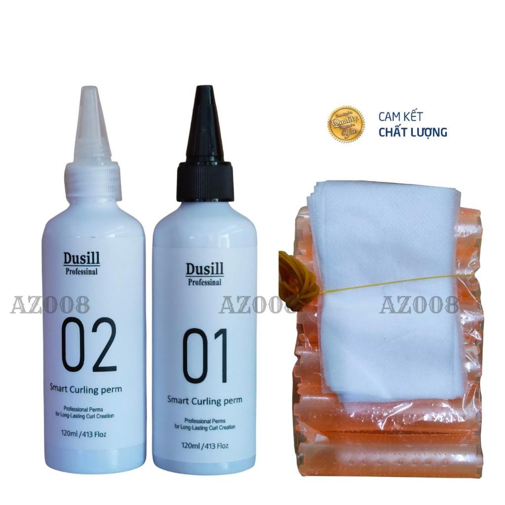 Thuốc Uốn Tóc Dusill Collagen 120ml - Uốn Lạnh Tại Nhà, Tặng Kẹp & Bịt Tai