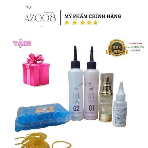 Thuốc uốn lạnh tại nhà ATS siêu xoăn nhẹ mùi 150ml x2 - Tặng kèm phụ kiện