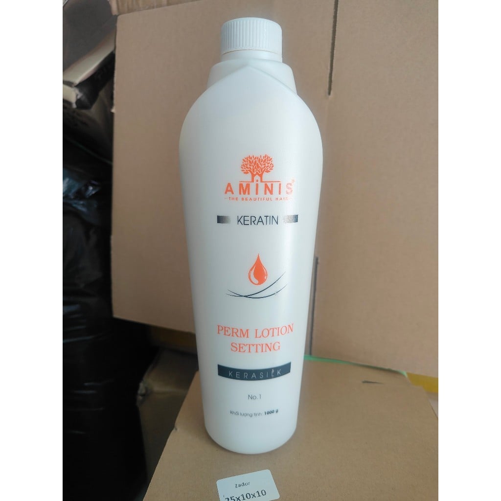 Thuốc Uốn Setting Aminis Keratin Trắng 1000ml x2 - Collagen Giúp Tóc Khỏe Mạnh