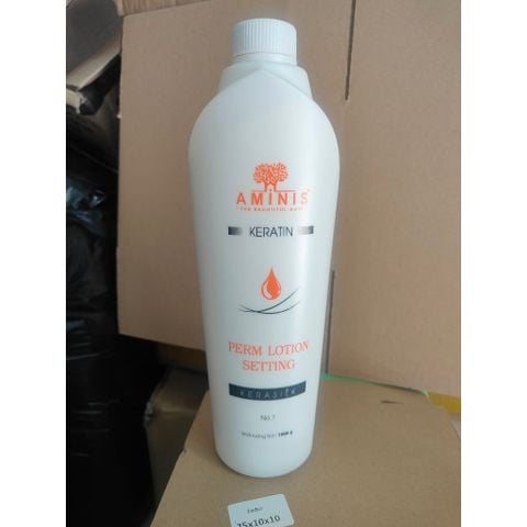 Thuốc Uốn Setting Aminis Keratin Trắng 1000ml x2 - Collagen Giúp Tóc Khỏe Mạnh