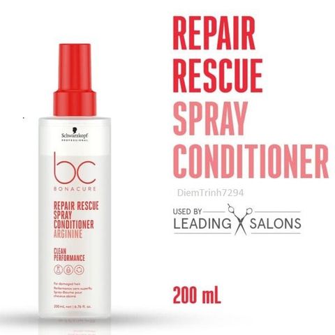 Xịt dưỡng phục hồi tóc hư tổn Schwarzkopf BC Bonacure Peptide Repair Rescue 200ml az008