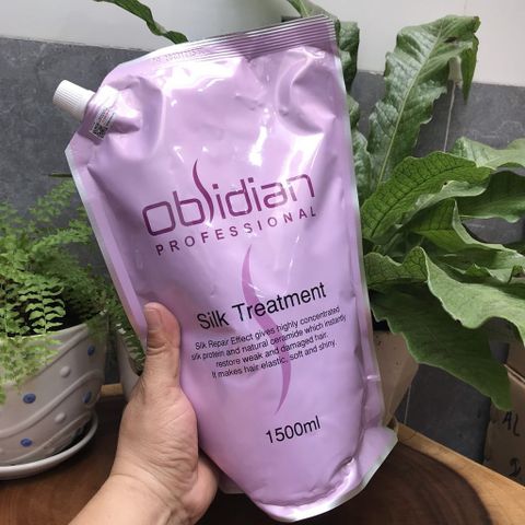 Ủ tóc Collagen Obsidian Silk Treatment 1500ml - Hấp dầu lạnh siêu mượt + Tặng nón ủ