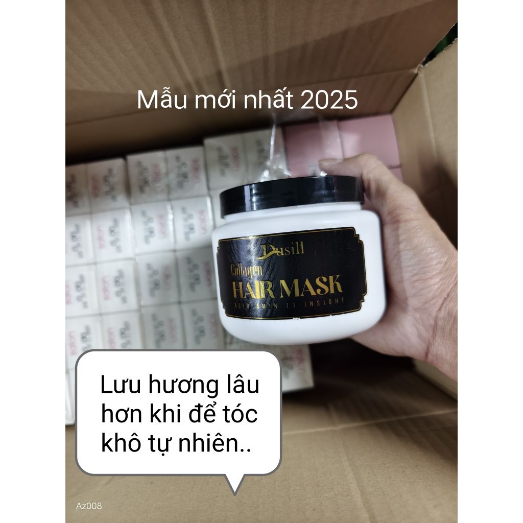 Ủ tóc Collagen Dusill 500ML - Hấp phục hồi tóc hư tổn + Tặng nón trùm