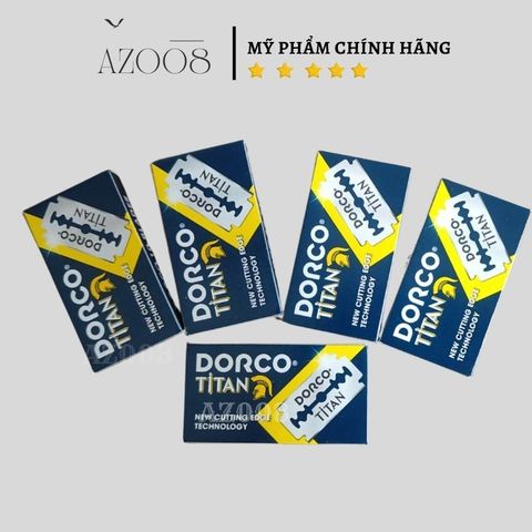Lưỡi Dao Cạo Râu DORCO TITAN Chính Hãng - Hộp 100 Lưỡi AZ008
