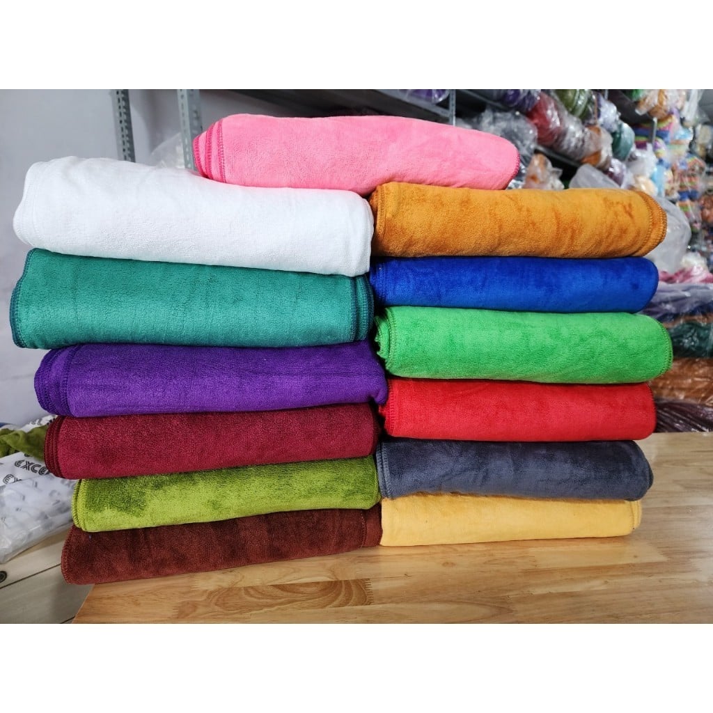 Combo 5 Khăn Gội Đầu Microfiber 35x75cm Siêu Mềm Mịn Thấm Hút Không Đổ Lông