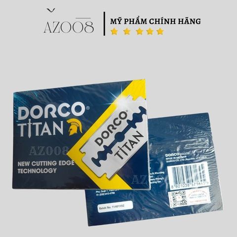 Lưỡi Dao Cạo Râu DORCO TITAN Chính Hãng - Hộp 100 Lưỡi AZ008