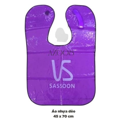 Áo Choàng Nhuộm Tóc PVC Chống Thấm - Bạt Nilon Tái Sử Dụng (Tím)