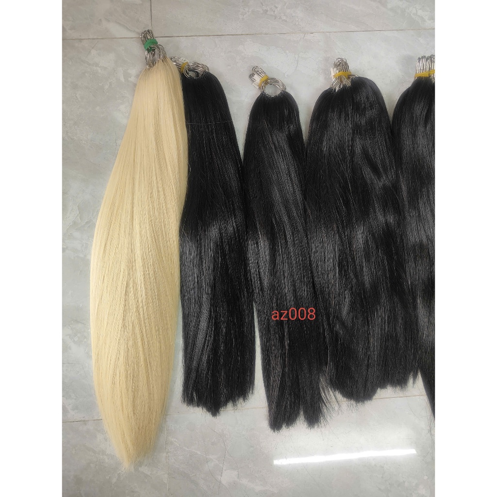 Tóc Nối Lông Vũ 9D A+ Đen Tẩy 100% Tóc Thật Xử Lý AZ008