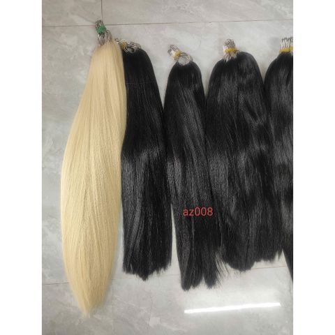 Tóc Nối Lông Vũ 9D A+ Đen Tẩy 100% Tóc Thật Xử Lý AZ008