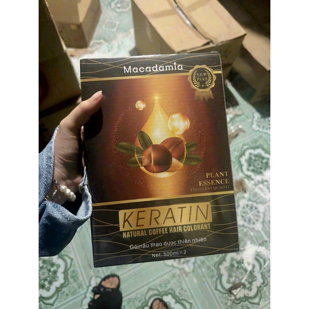Nhuộm đen Keratin Macadamia - Phủ tóc bạc 99% tự nhiên SALON AZ008