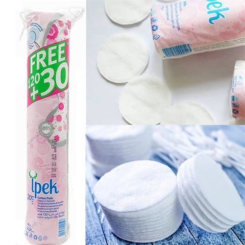 Bông tẩy trang cao cấp Ipek 150 miếng - 100% cotton thiên nhiên