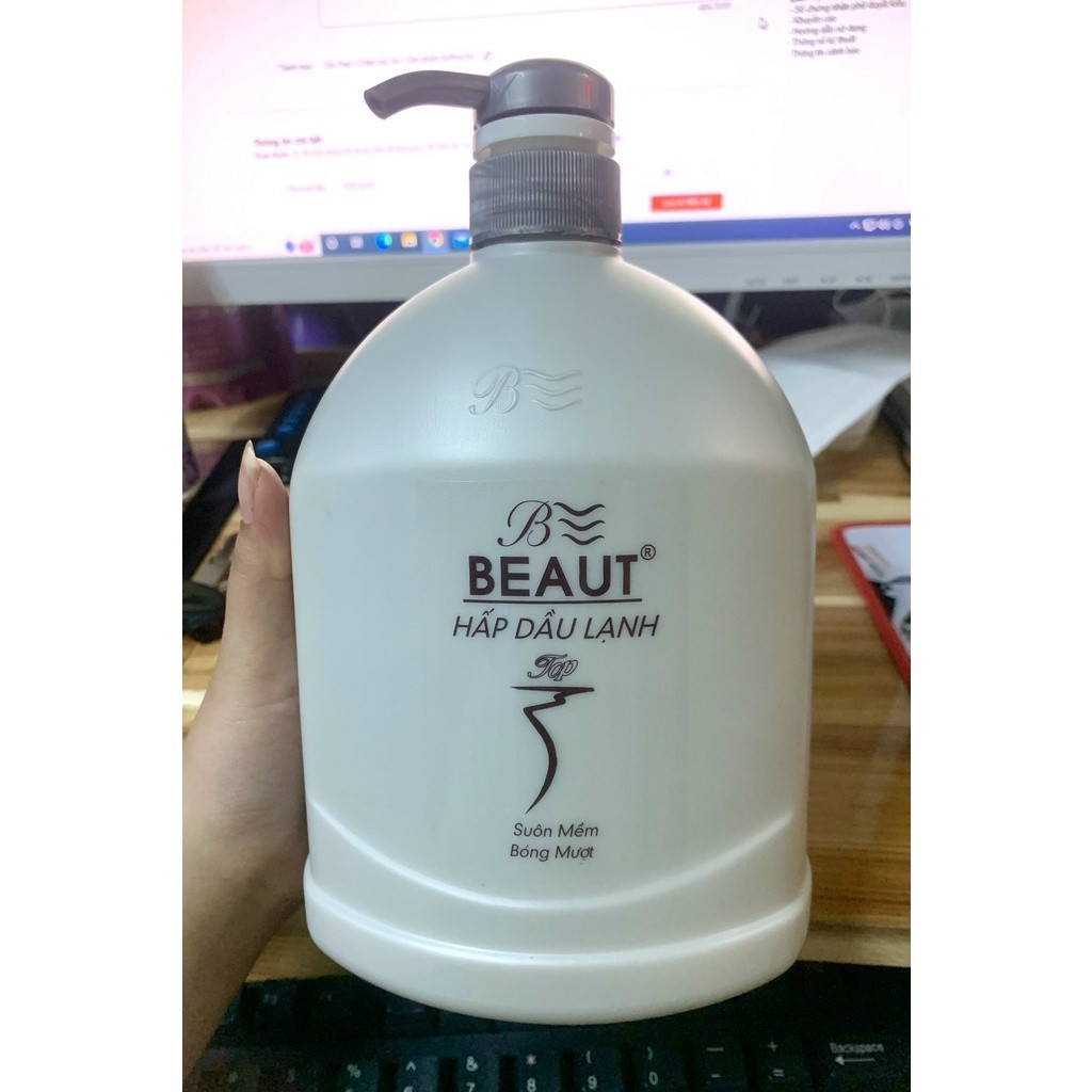 Dầu gội xả hấp dầu lạnh BEAUT 1000ml - Suôn mềm bóng mượt + Tặng nón ủ tóc