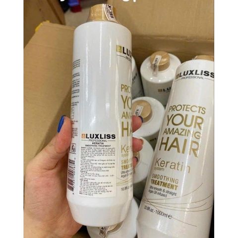Keratin Luxliss 1000ml phục hồi tóc, làm thẳng tóc hiệu quả giữ nếp lâu dài cho tất cả các loại tóc AZ008