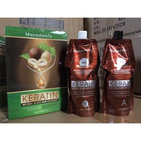 Nhuộm đen Keratin Macadamia - Phủ tóc bạc 99% tự nhiên SALON AZ008