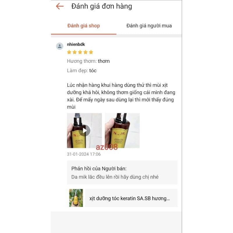 Xịt Dưỡng Tóc Keratin SA.SB Hương Nước Hoa 250ml - Mềm Mượt, Phục Hồi Tóc Khô Xơ