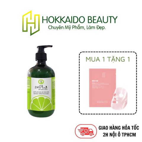 Dầu Gội Tinh Dầu Bưởi 24Plus 500ml - Ngăn Ngừa Rụng Tóc, Tặng Nón Ủ