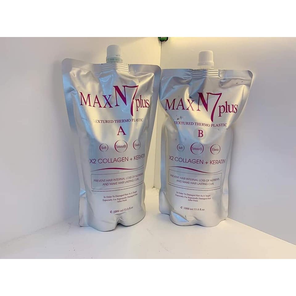 Thuốc Uốn Tóc Xoăn Nóng Max N7 Plus X2 Collagen Keratin 1000ml