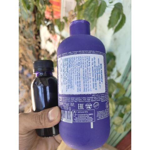 dầu gội tím khử vàng giữ màu cho nền sáng tóc tẩy, Gội Xanh Elgon Khử Cam Đỏ Giữ Màu Rêu AZ008