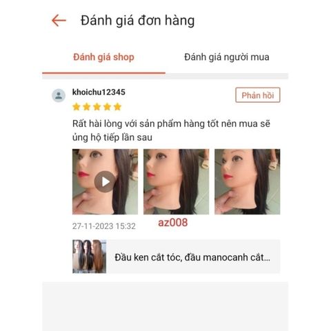 Đầu Ken Cắt Tóc, Đầu Manocanh Cắt Tóc AZ008 - Tái Chế Chất Lượng