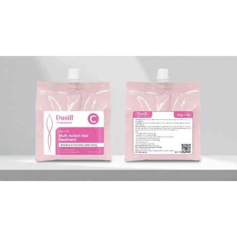 Kem Uốn Ép Tóc Dusill Siêu Bóng Siêu Xoăn 1000ml - Bộ Gói 1+2