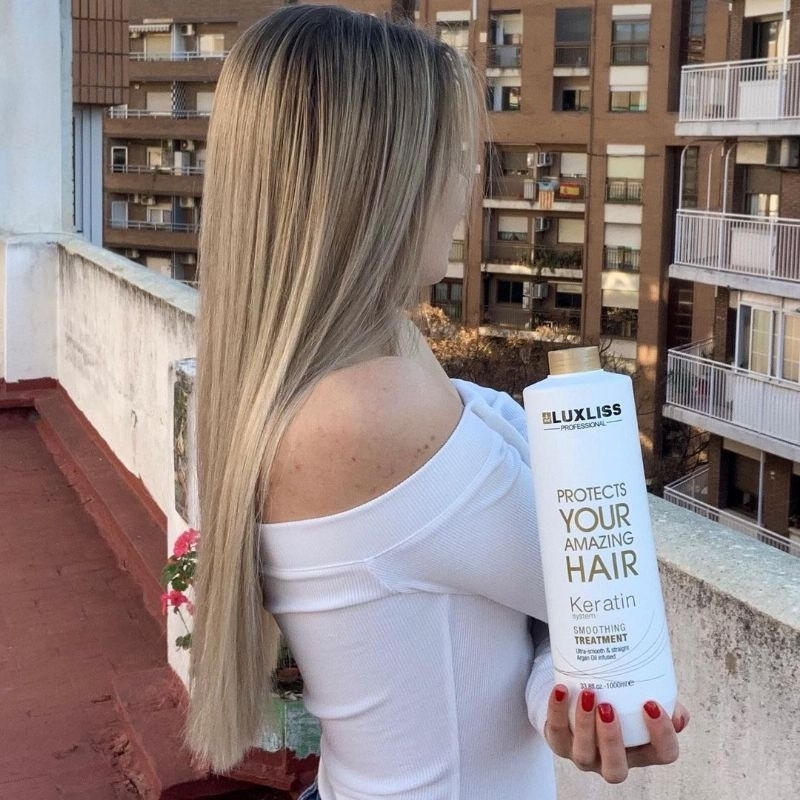 Keratin Luxliss 1000ml phục hồi tóc, làm thẳng tóc hiệu quả giữ nếp lâu dài cho tất cả các loại tóc AZ008