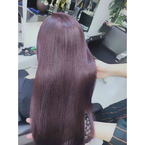 thuốc nhuộm tóc màu TÍM ĐỎ lên từ nền đen, nền nâu không cần tẩy AZ008
