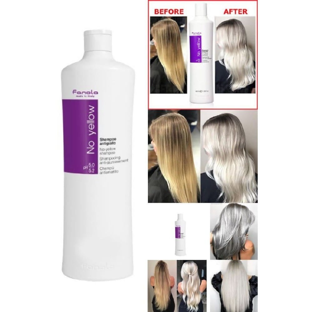 Dầu Gội Tím FANOLA NO YELLOW SHAMPOO Khử Ánh Vàng Tóc Bạch Kim 1000ML