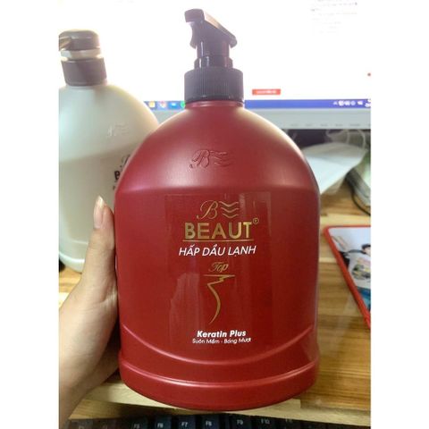 Dầu gội xả hấp dầu lạnh BEAUT 1000ml - Suôn mềm bóng mượt + Tặng nón ủ tóc