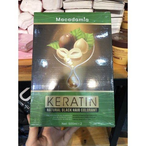 Nhuộm đen Keratin Macadamia - Phủ tóc bạc 99% tự nhiên SALON AZ008