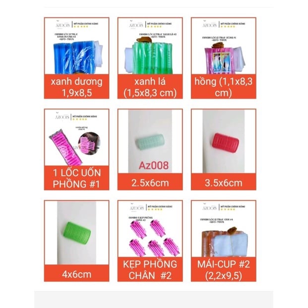 Combo 12 Xương Trục Uốn Xoăn Lạnh Size 1.8cm Xanh Dương - Salon Tóc