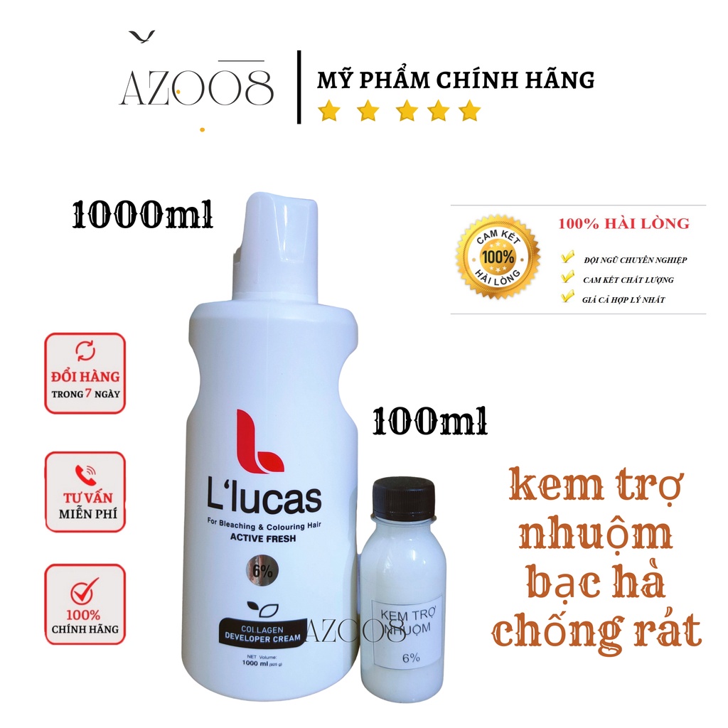 Oxy Bạc Hà Lucas Chính Hãng 1000ml - Trợ Nhuộm Tóc Không Rát Da Đầu