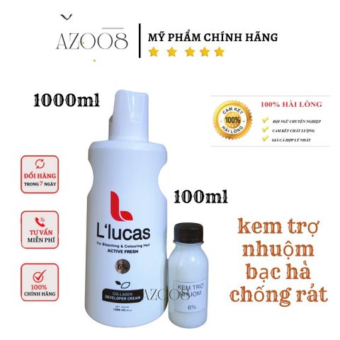 Oxy Bạc Hà Lucas Chính Hãng 1000ml - Trợ Nhuộm Tóc Không Rát Da Đầu