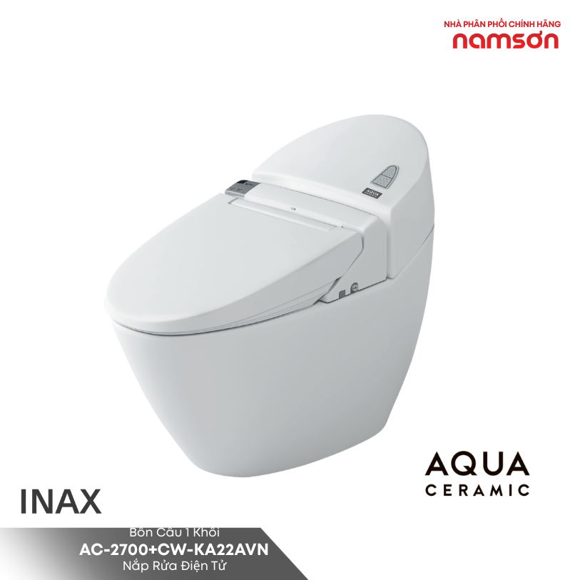  Bàn Cầu 1 Khối AC-2700+CW-KA22AVN Nắp Rửa Điện Tử 
