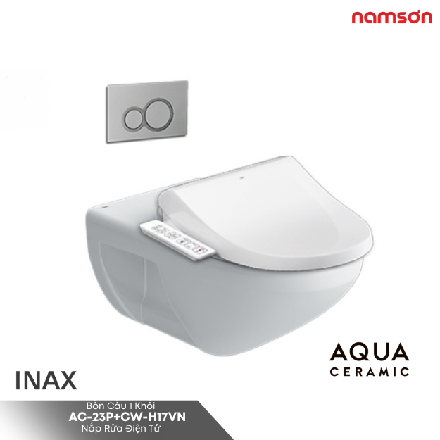  Bàn Cầu 1 Khối Treo Tường AC-23P+CW-H17VN Nắp Rửa Điện Tử 