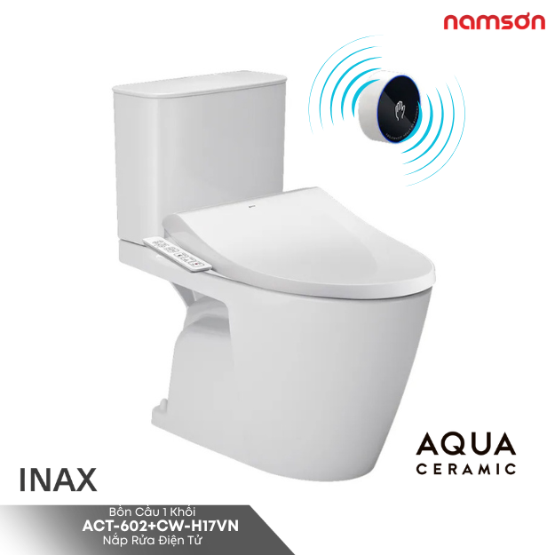  Bàn Cầu 2 Khối Xả Cảm Ứng ACT-602+CW-H17VN Nắp Rửa Điện Tử 