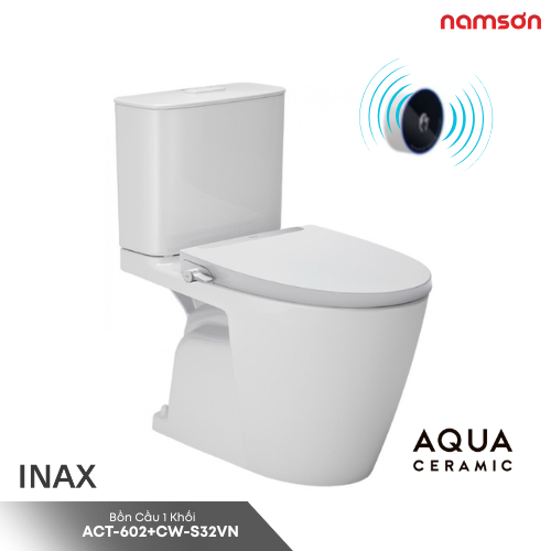  Bàn Cầu 2 Khối Xả Cảm Ứng ACT-602+CW-S32VN Nắp Rửa Cơ 